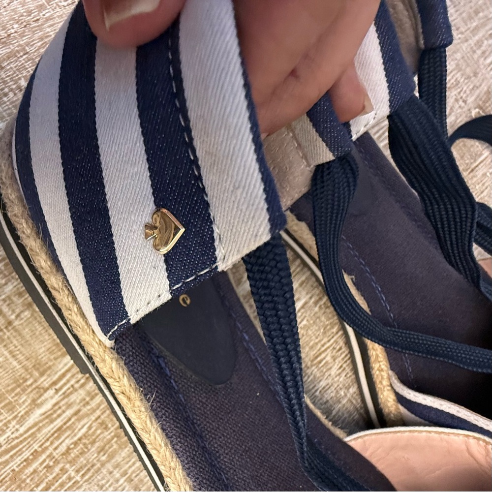Kate Spade Blue and White Striped Espadrilles, 10M - Picture 8 of 13
